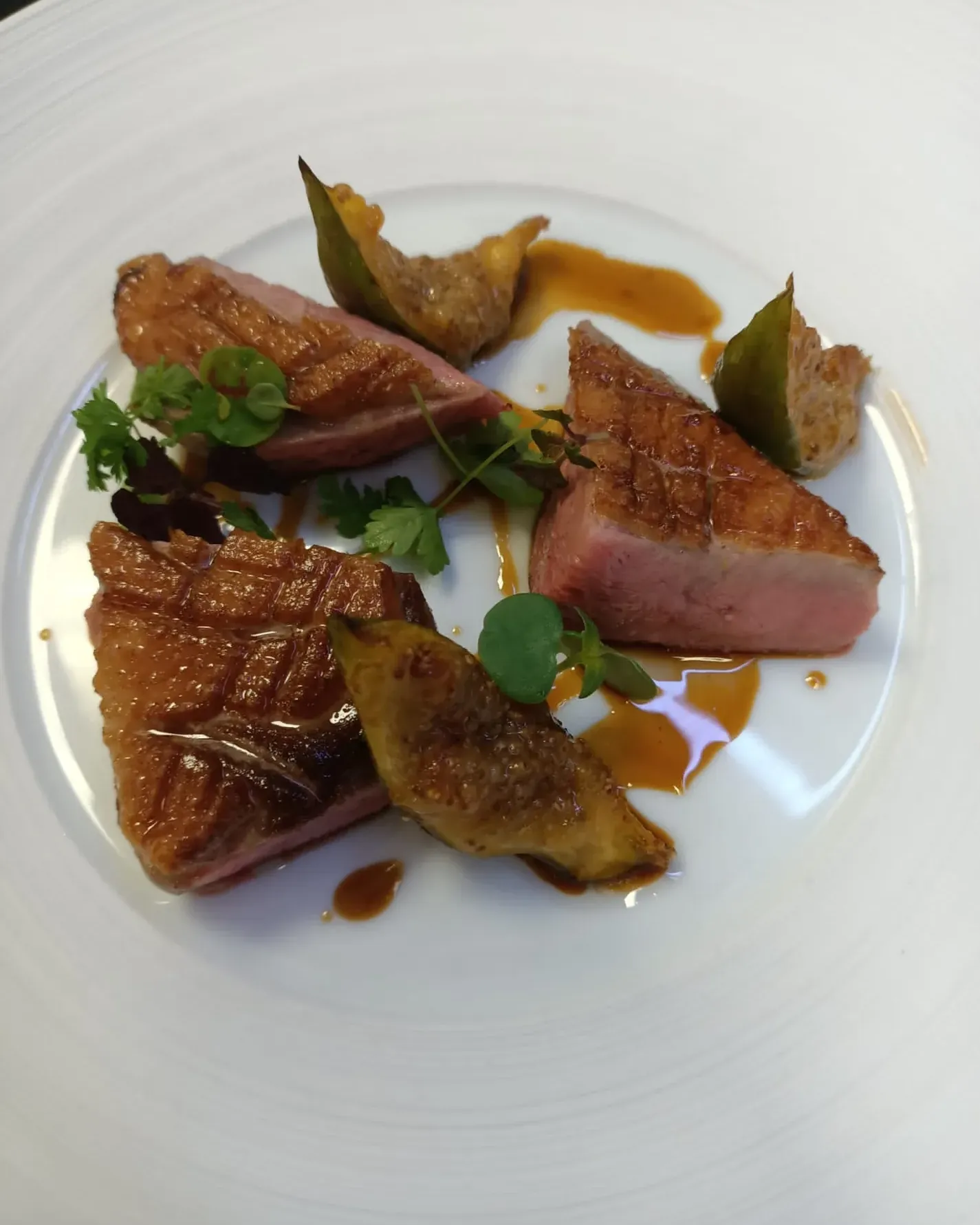 Roast duck breast, figs and rich jus